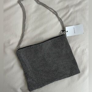 NWT • Rhinestone Studded Purse Clutch with Chain Strap